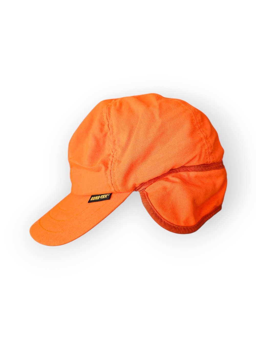 Vintage Outdoor Cap Blaze Orange GORE TEX Ear Flap Hunting Hat L/XL Green - Picture 3 of 6